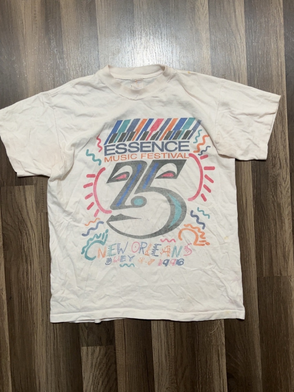 Vintage 1996 Essence Music Festival Shirt Single Stitch  Mens Medium White